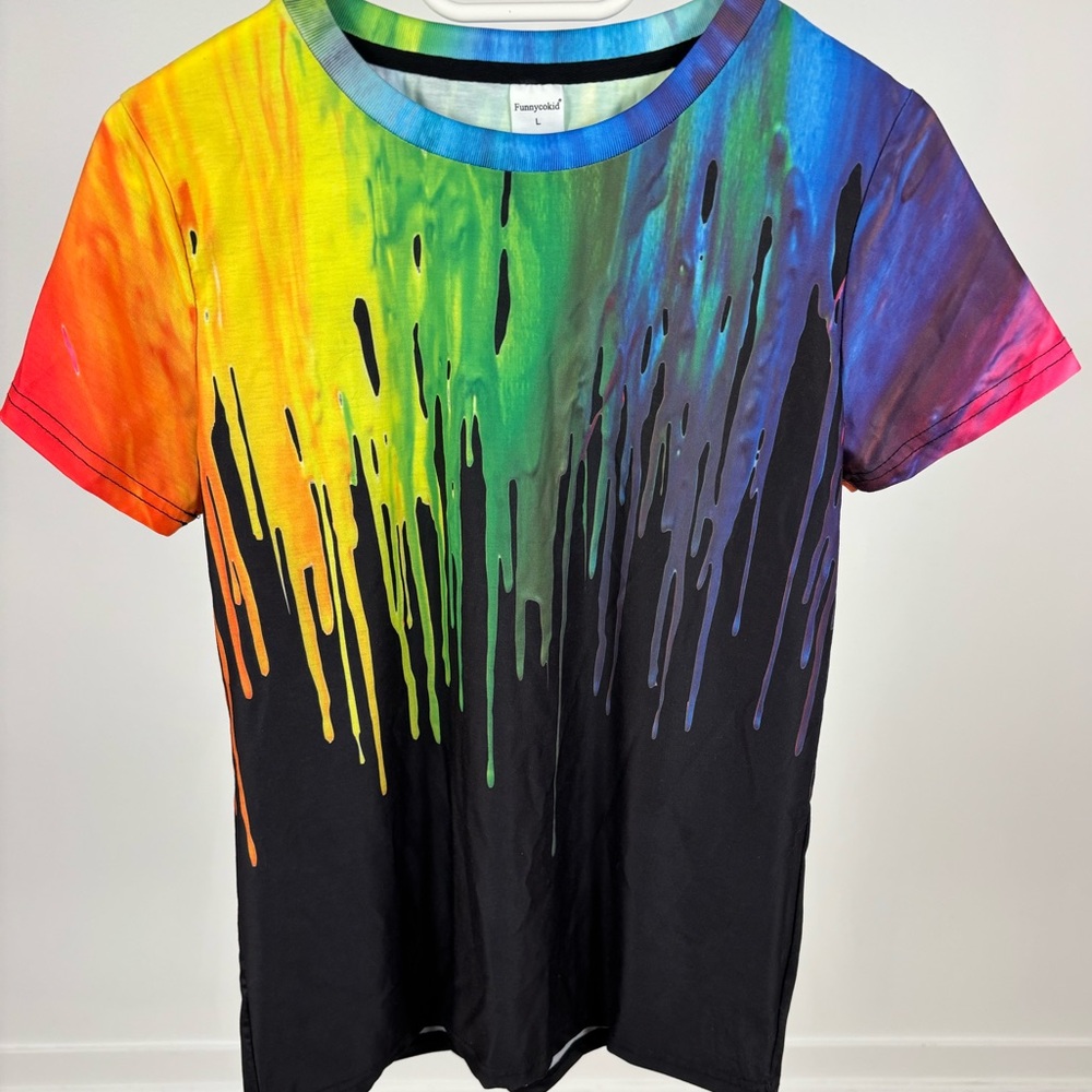 Unisex FUNNYCOKID Paint Splash Short Sleeve Tee